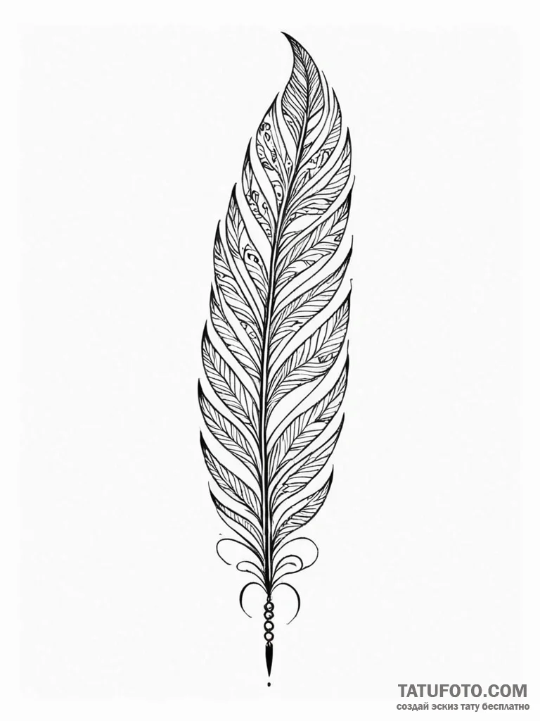 Tattoo design a geometric feather with intric... - эскиз тату (№1751065732_0, 27.06.2025 23:08) — Tatufoto.com