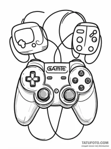 Tattoo design a 'game controller' on one, a '... - эскиз тату (№1751066225_0, 27.06.2025 23:17) — Tatufoto.com