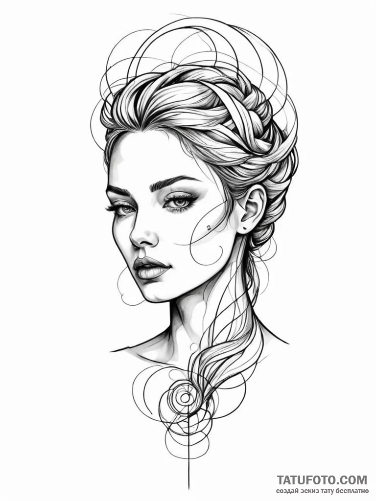 Tattoo sketch an abstract representation of i... - эскиз тату (№1751066391_0, 27.06.2025 23:19) — Tatufoto.com