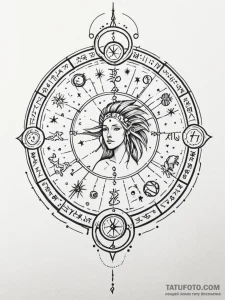 Tattoo design a zodiac glyph appearing as if... - эскиз тату (№1751067477_0, 27.06.2025 23:37) — Tatufoto.com