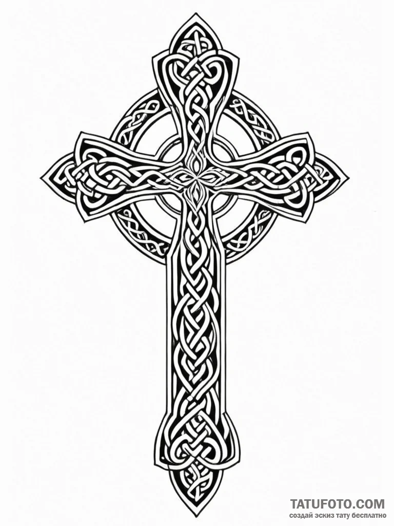 Tattoo design a 'celtic cross' with family na... - эскиз тату (№1751067982_0, 27.06.2025 23:46) — Tatufoto.com