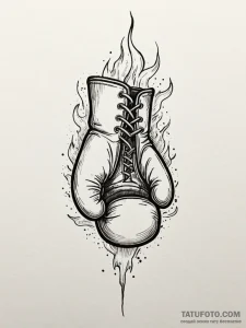 Tattoo design a boxing glove with a subtle fl... - эскиз тату (№1751068403_0, 27.06.2025 23:53) — Tatufoto.com