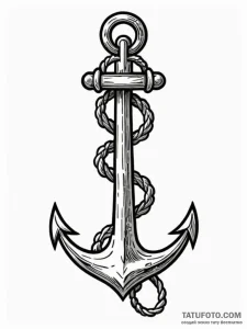 Tattoo design a sturdy anchor, symbolizing st... - эскиз тату (№1751068480_0, 27.06.2025 23:54) — Tatufoto.com