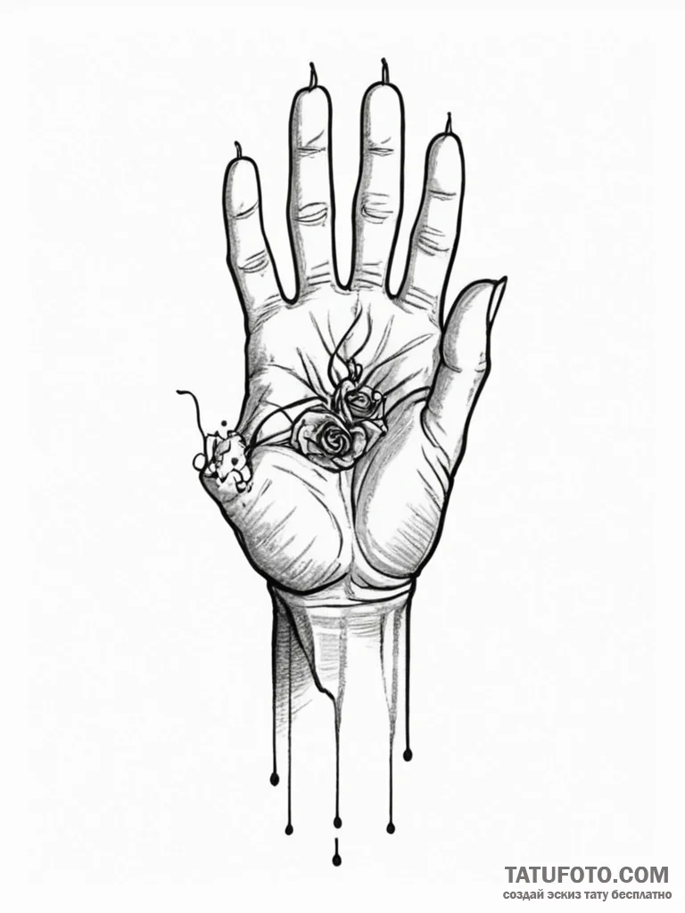 Tattoo design a strong, protective hand holdi... - эскиз тату (№1751068720_0, 27.06.2025 23:58) — Tatufoto.com