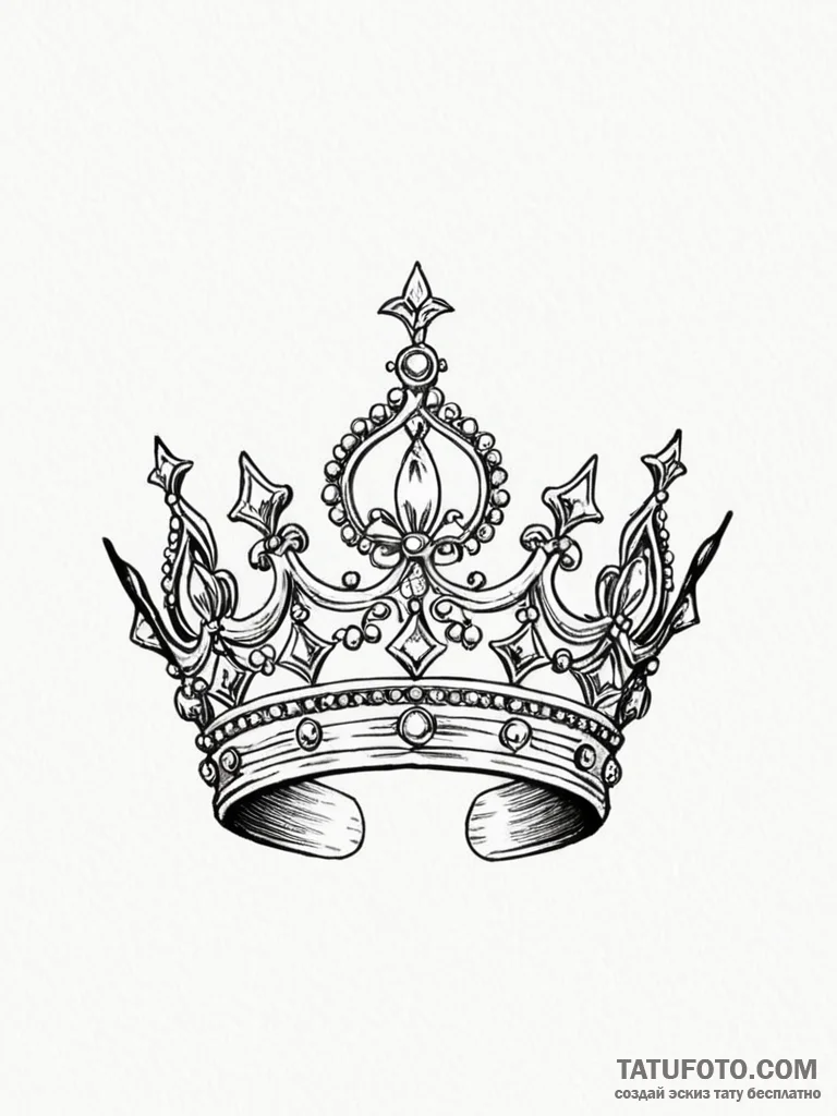 Tattoo sketch a small, minimalist crown or ti... - эскиз тату (№1751068817_0, 28.06.2025 00:00) — Tatufoto.com