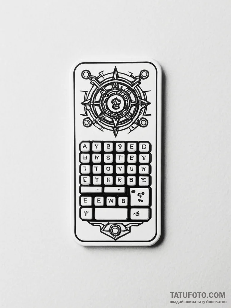 Tattoo design a stylized mechanical keyboard... - эскиз тату (№1751069244_0, 28.06.2025 00:07) — Tatufoto.com