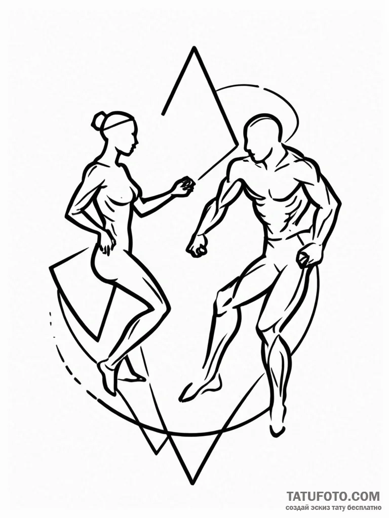 Tattoo sketch a glowing "player vs player" sy... - эскиз тату (№1751069632_0, 28.06.2025 00:13) — Tatufoto.com