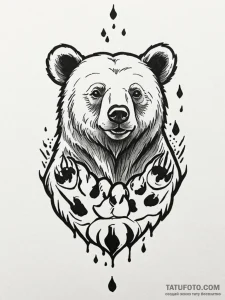 Tattoo sketch a "mama bear" or "papa bear" wi... - эскиз тату (№1751069813_0, 28.06.2025 00:16) — Tatufoto.com