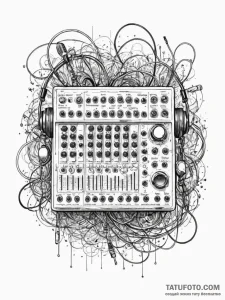 The organized chaos of a sound engineer's mix... - эскиз тату (№1751069979_0, 28.06.2025 00:19) — Tatufoto.com