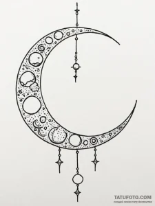 Tattoo sketch a 'moon' on one, a 'star' on th... - эскиз тату (№1751070066_0, 28.06.2025 00:21) — Tatufoto.com