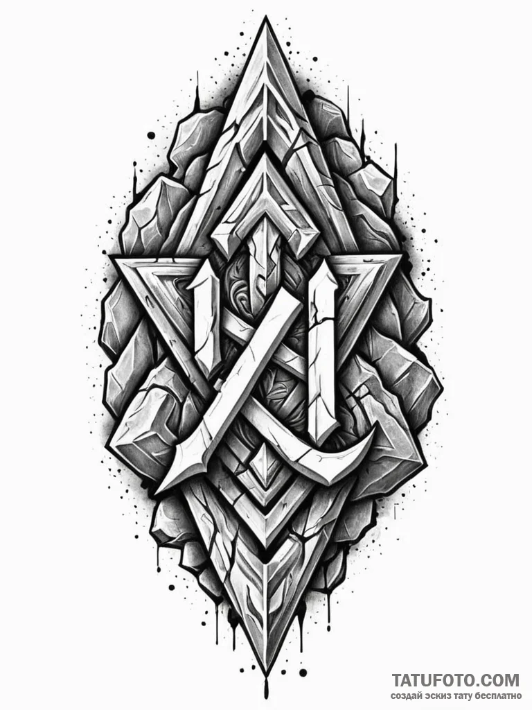 46. tattoo sketch: a single, powerful slavic... - эскиз тату (№1751071499_0, 28.06.2025 00:44) — Tatufoto.com