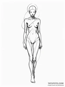 Tattoo sketch a minimalist human figure creat... - эскиз тату (№1751071660_0, 28.06.2025 00:47) — Tatufoto.com