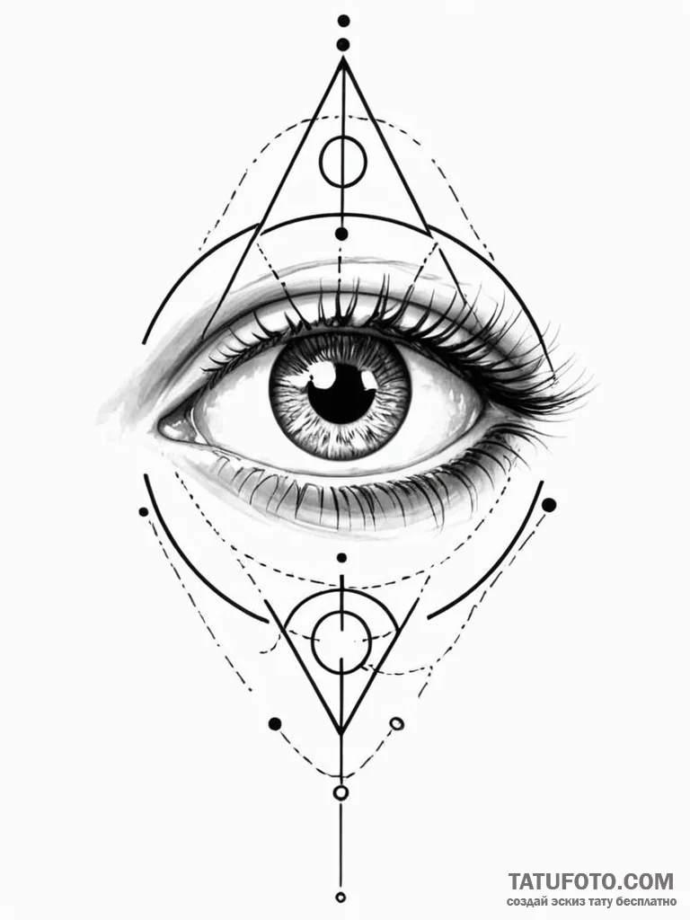 Tattoo sketch a 'third eye' symbol with subtl... - эскиз тату (№1751071927_0, 28.06.2025 00:52) — Tatufoto.com