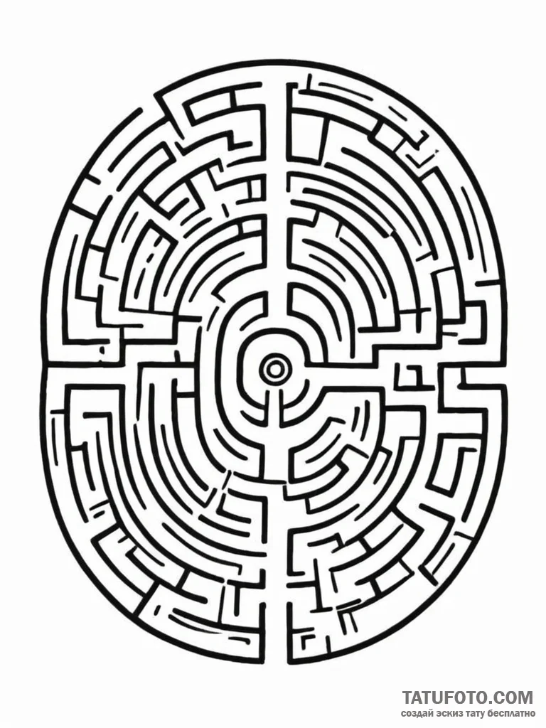 Tattoo design a labyrinth with a clear path l... - эскиз тату (№1751072498_0, 28.06.2025 01:01) — Tatufoto.com