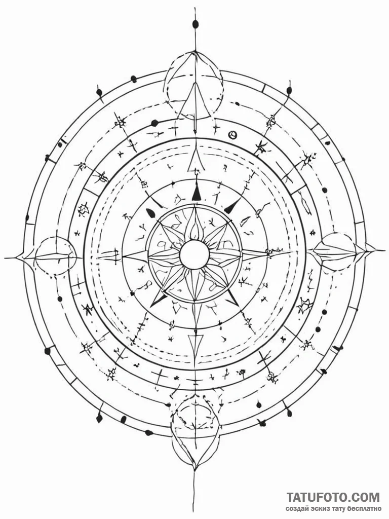Tattoo design a geometric representation of t... - эскиз тату (№1751072672_0, 28.06.2025 01:04) — Tatufoto.com