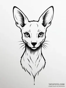 Tattoo sketch a delicate animal silhouette, w... - эскиз тату (№1751073267_0, 28.06.2025 01:14) — Tatufoto.com