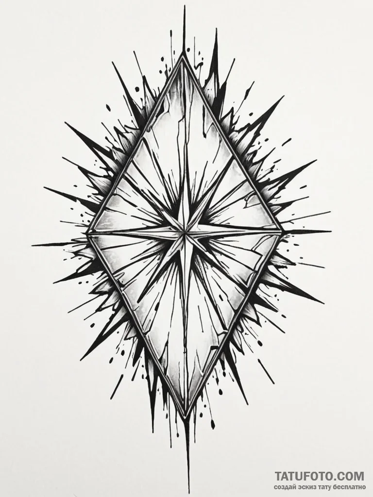 Tattoo design a shattered glass effect, with... - эскиз тату (№1751073598_0, 28.06.2025 01:19) — Tatufoto.com