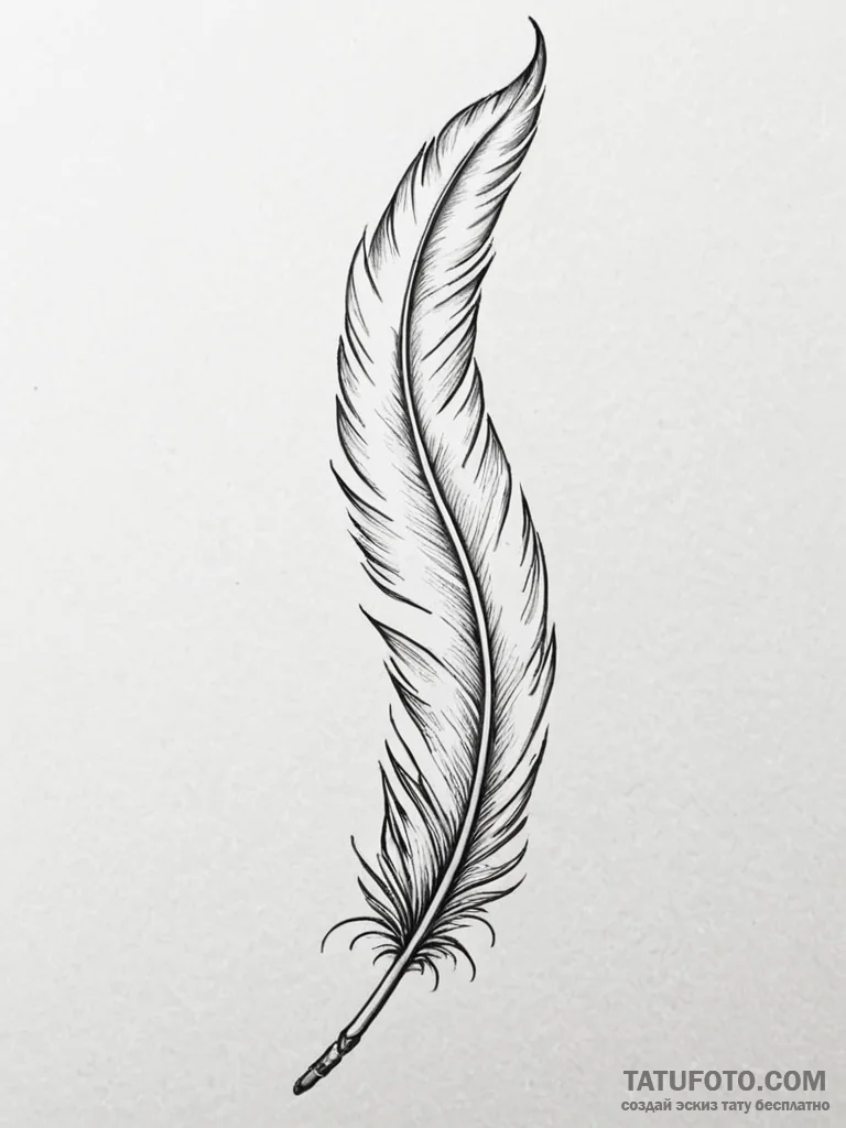 Tattoo design a detailed feather with every b... - эскиз тату (№1751073685_0, 28.06.2025 01:21) — Tatufoto.com