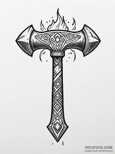 Tattoo sketch: a stylized anvil and hammer fo... - эскиз тату (№1751073847_0, 28.06.2025 01:24) — Tatufoto.com