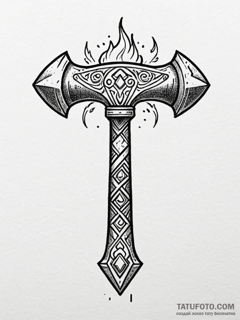 Tattoo sketch: a stylized anvil and hammer fo... - эскиз тату (№1751073847_0, 28.06.2025 01:24) — Tatufoto.com