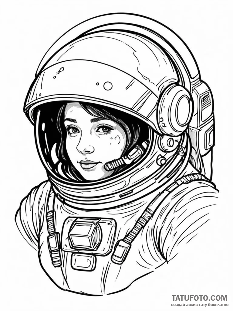 An astronaut's helmet reflecting the earth. - эскиз тату (№1751074179_0, 28.06.2025 01:29) — Tatufoto.com