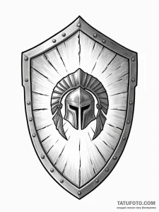 Tattoo sketch a spartan shield with subtle cr... - эскиз тату (№1751074599_0, 28.06.2025 01:36) — Tatufoto.com