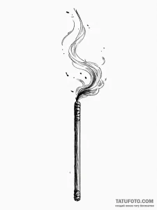 A close-up of a burning incense stick, with s... - эскиз тату (№1751074868_0, 28.06.2025 01:41) — Tatufoto.com