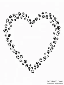 Tattoo design a heart made of tiny footprints... - эскиз тату (№1751075126_0, 28.06.2025 01:45) — Tatufoto.com