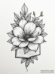 Tattoo sketch a flower blooming from a specif... - эскиз тату (№1751077021_0, 28.06.2025 02:17) — Tatufoto.com