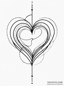 Tattoo design a geometric heart with a single... - эскиз тату (№1751077342_0, 28.06.2025 02:22) — Tatufoto.com
