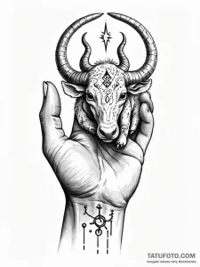 Tattoo design a realistic human hand holding... - эскиз тату (№1751077432_0, 28.06.2025 02:23) — Tatufoto.com