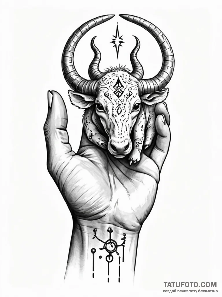 Tattoo design a realistic human hand holding... - эскиз тату (№1751077432_0, 28.06.2025 02:23) — Tatufoto.com