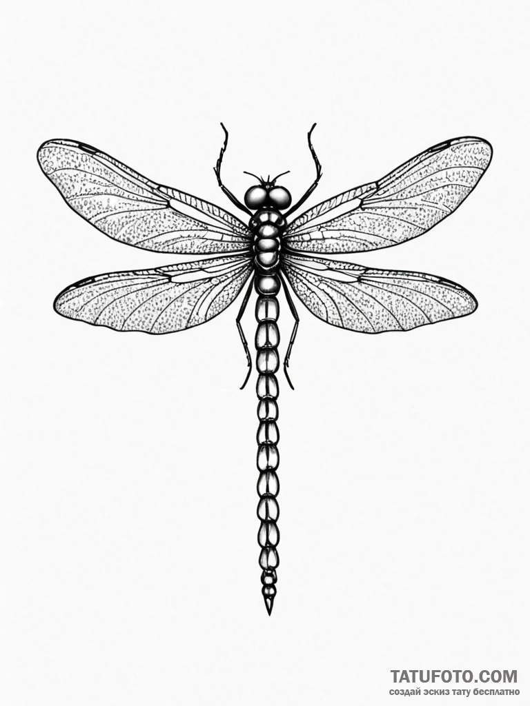 Tattoo design a delicate dragonfly, with intr... - эскиз тату (№1751077771_0, 28.06.2025 02:29) — Tatufoto.com