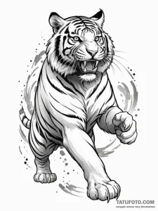 Tattoo design a traditional japanese tiger in... - эскиз тату (№1751078111_0, 28.06.2025 02:35) — Tatufoto.com