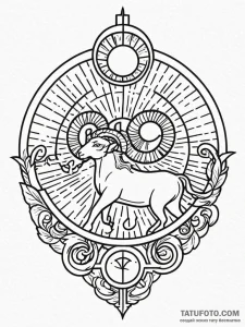 Tattoo sketch the glyph for aries (1st house)... - эскиз тату (№1751078189_0, 28.06.2025 02:36) — Tatufoto.com