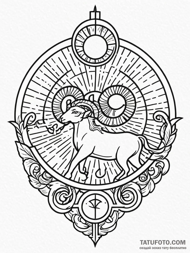 Tattoo sketch the glyph for aries (1st house)... - эскиз тату (№1751078189_0, 28.06.2025 02:36) — Tatufoto.com