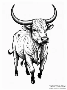 Tattoo design a taurus bull's silhouette in s... - эскиз тату (№1751078277_0, 28.06.2025 02:37) — Tatufoto.com