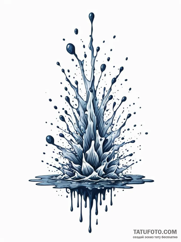 A realistic image of ink drops spreading in c... - эскиз тату (№1751079122_0, 28.06.2025 02:52) — Tatufoto.com