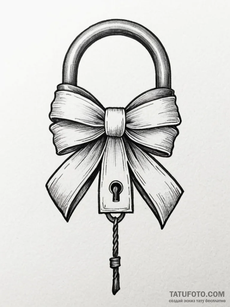 Tattoo design a lock of hair tied with a ribb... - эскиз тату (№1751079292_0, 28.06.2025 02:54) — Tatufoto.com