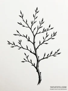 Tattoo design a simple tree branch. - эскиз тату (№1751079532_0, 28.06.2025 02:58) — Tatufoto.com