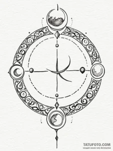 155. tattoo sketch: "gadat" rune with celesti... - эскиз тату (№1751080141_0, 28.06.2025 03:09) — Tatufoto.com