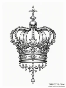 Tattoo design a stylized crown, simple yet po... - эскиз тату (№1751080524_0, 28.06.2025 03:15) — Tatufoto.com