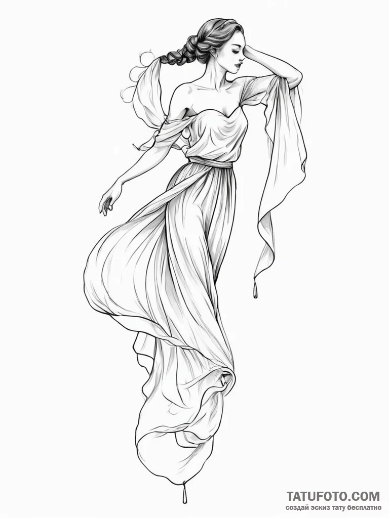 Tattoo sketch a delicate, transparent curtain... - эскиз тату (№1751080627_0, 28.06.2025 03:17) — Tatufoto.com