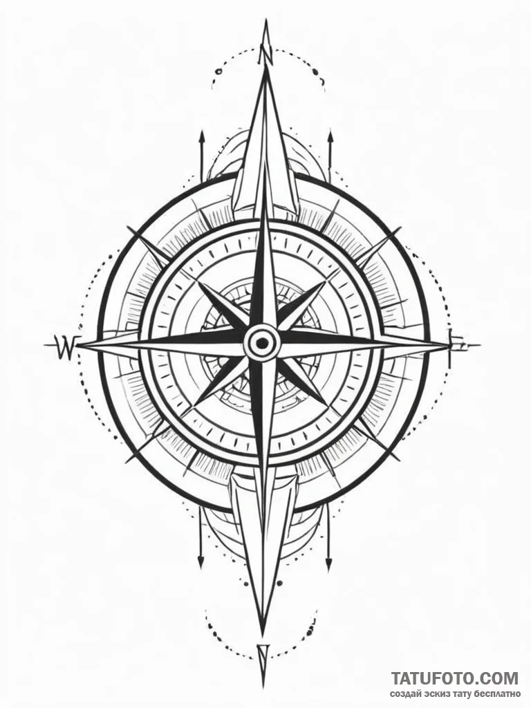 Tattoo design two halves of a compass that al... - эскиз тату (№1751084333_0, 28.06.2025 04:18) — Tatufoto.com