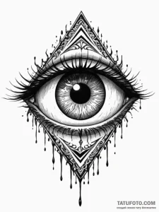Tattoo design a stylized monster's eye peerin... - эскиз тату (№1751084413_0, 28.06.2025 04:20) — Tatufoto.com