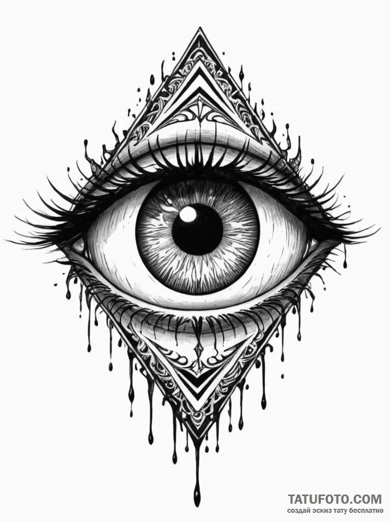 Tattoo design a stylized monster's eye peerin... - эскиз тату (№1751084413_0, 28.06.2025 04:20) — Tatufoto.com