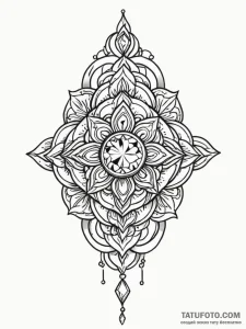 Tattoo design a birthstone incorporated into... - эскиз тату (№1751085050_0, 28.06.2025 04:30) — Tatufoto.com