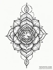Tattoo design a birthstone incorporated into... - эскиз тату (№1751085095_0, 28.06.2025 04:31) — Tatufoto.com