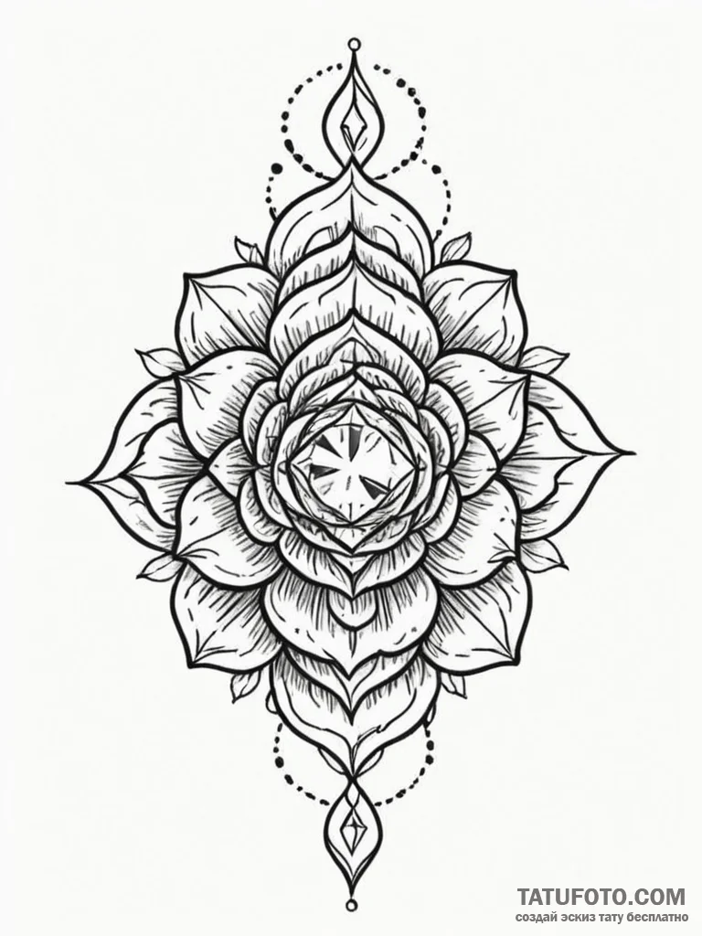 Tattoo design a birthstone incorporated into... - эскиз тату (№1751085095_0, 28.06.2025 04:31) — Tatufoto.com