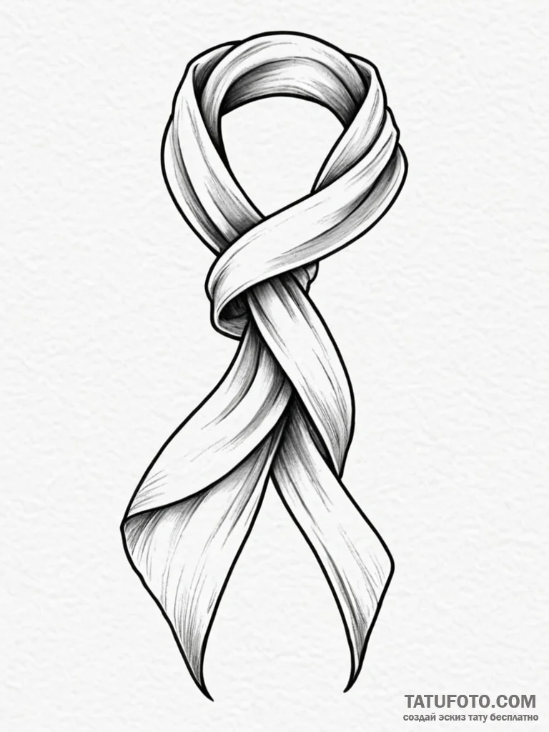 Tattoo design a flowing scarf or ribbon, symb... - эскиз тату (№1751087131_0, 28.06.2025 05:05) — Tatufoto.com